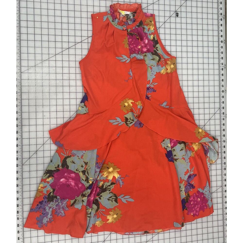 Mimi And Daphne S Sleeveless Floral Dress With Ruffles And Ruffle Collar I3